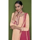 Peach Color With Embroidery Work Faux Georgette Party Wear Palazzo Suit - 4474154856