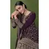 Wine Color Embroidery Work Georgette Pakistani Style Palazzo Salwar Kameez - 4475154858