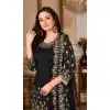 Black Color Embroidery Work Art Silk Punjabi Style Salwar Kameez - 4482154897