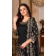 Black Color Embroidery Work Art Silk Punjabi Style Salwar Kameez - 4482154897
