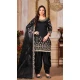 Black Color Embroidery Work Art Silk Punjabi Style Salwar Kameez - 4482154897