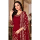 Maroon Color Embroidery Work Art Silk Punjabi Style Salwar Kameez - 4482154900