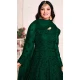Green Color Net Sequence Work Party Wear Long Gown Dresses - 4483154902