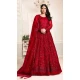 Red Color Net Sequence Work Party Wear Long Gown Dresses - 4483154904