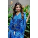 Blue Color Pure Gaji Silk Bandhani Digital Print Party Wear Kaftan Kurti -4485154910