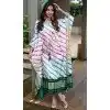 White Color Pure Gaji Silk Bandhani Digital Print Party Wear Kaftan Kurti -4485154913