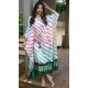 White Color Pure Gaji Silk Bandhani Digital Print Party Wear Kaftan Kurti -4485154913