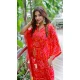 Red Color Pure Gaji Silk Bandhani Digital Print Party Wear Kaftan Kurti -4486154916