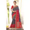 Blue and Red Color Dola Silk Stone Work Traditional Designer Wear Saree -4499154985