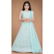 Sky Blue Color Heavy Fox Georgette Kids Girls Party Wear Lehenga Choli -4470154836
