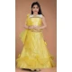 Yellow Color Heavy Net Handwork With Kids Girls Party Wear Lehenga Choli -4471154843