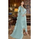 Sky Blue Color Embroidery Work Faux Georgette Evening Wear Churidar Suit -4491154952