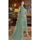 Pista Green Color Embroidery Work Faux Georgette Evening Wear Churidar Suit -4491154955