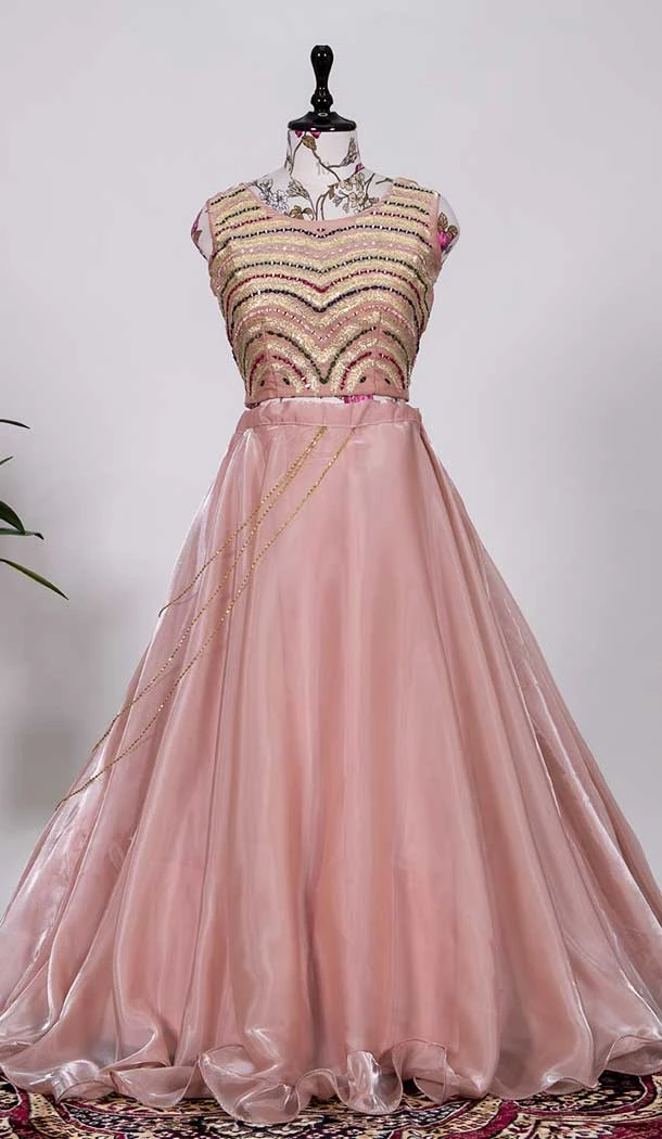 Brandy Rose Color Jimio Silk Readymade Women Lehenga Choli -4504155051