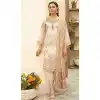 White Color Embroidery Work Heavy Georgette Eid Festive Wear Salwar Suit - 4505155052