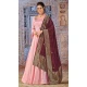 Light Pink Color Art Silk Gown Style Readymade Party Salwar Kameez-4511155088