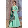 Sky Blue Color Art Silk Gown Style Readymade Party Salwar Kameez -4511155089