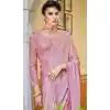 Light Pink Color Silk Sequins Work Party Wear Plus Size Saree Blouse -4512155093