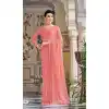 Peach Pink Color Silk Sequins Work Party Wear Plus Size Saree Blouse -4512155098