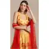 Beautiful Yellow Color Gotta Zari Work Floral Print Traditional Party Wear Lehenga Choli - 4517155146