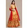 Beautiful Yellow Color Gotta Zari Work Floral Print Traditional Party Wear Lehenga Choli - 4517155146