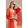 Cream Color Jacquard Gold Woven Work Traditional Party Wear Lehenga Choli - 451715547