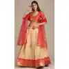 Cream Color Jacquard Gold Woven Work Traditional Party Wear Lehenga Choli - 451715547