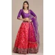 Beautiful Pink Color Jacquard Gold Woven Work Traditional Party Wear Lehenga Choli - 451715551