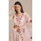 Light Pink Color Net Embroidery Work Traditional Party Wear Lehenga Choli - 4517155155