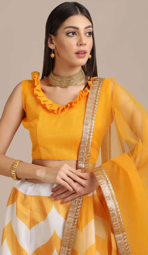 Multi Color Banglory Silk Printed Traditional Party Wear Lehenga Choli - 4517155157