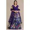 Purple Color Gotta Zari Work Floral Print Traditional Party Wear Lehenga Choli - 4517155158