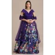 Purple Color Gotta Zari Work Floral Print Traditional Party Wear Lehenga Choli - 4517155158