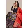 Navy Blue Color Jacquard Gold Woven Work Traditional Party Wear Lehenga Choli - 451715559