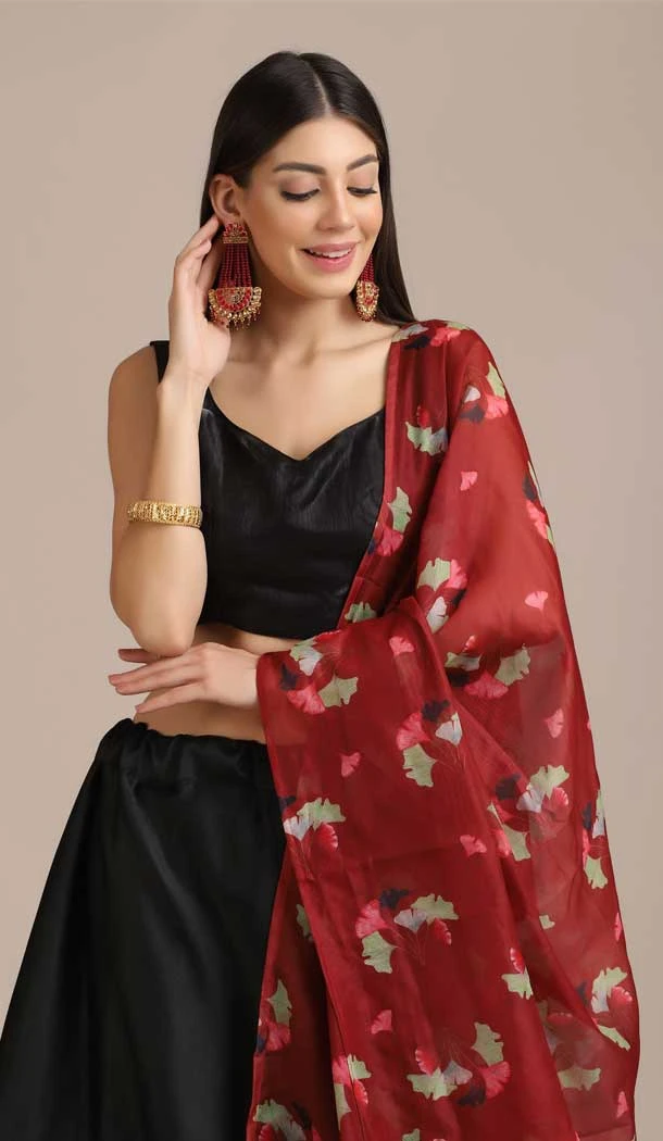 Amazing Black Color Banglory Silk Printed Traditional Party Wear Lehenga Choli - 4517155160