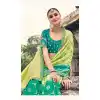 Pista Green Color Embroidery Work Dola Silk Wedding Wear Plus SIze Saree -4530155252