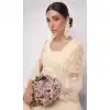 Off White Color Net Embroidery Wedding Wear Lehenga Choli -4534155305