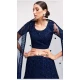 Navy Blue Color Net Embroidery Wedding Wear Lehenga Choli -4534155307