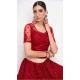 Red Color Net Embroidery Wedding Wear Lehenga Choli -4534155308