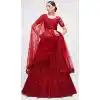 Red Color Net Embroidery Wedding Wear Lehenga Choli -4534155308