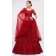 Red Color Net Embroidery Wedding Wear Lehenga Choli -4534155308