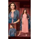Light Pink Rayon Gold Foil Printed Party Wear Kurti With Women Shrug-4545155416