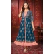 Light Pink Rayon Gold Foil Printed Party Wear Kurti With Women Shrug-4545155416