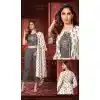 Grey Rayon Gold Foil Printed Party Wear Kurti With Women Shrug-4545155417