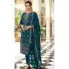 Sea Blue Color Faux Georgette Embroidery Work Casual Wear Churidar Kameez -4559155497