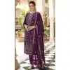 Wine Color Faux Georgette Embroidery Work Casual Wear Churidar Kameez -4559155498