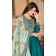 Teal Blue Color Embroidery Work Jiyo Silk Slub Wedding Wear Anarkali Salwar Kameez -4561155504
