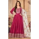 Pink Color Embroidery Work Jiyo Silk Slub Wedding Wear Anarkali Salwar Kameez -4561155507