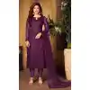 Purple Color Thread and Sequence Work Net Party Wear Churidar Suit -4563155513