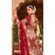 Red Color Velvet Embroidery Work Bridal Wedding Wear Lehenga Choli -4578155651