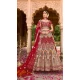 Red Color Velvet Embroidery Work Bridal Wedding Wear Lehenga Choli -4578155651